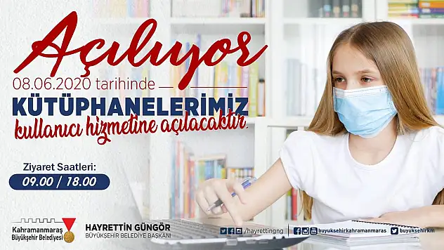Kahramanmaraş halk kütüphaneleri  açılıyor