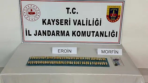 Kayseri'de midede 85 kapsül eroinle yakalandı