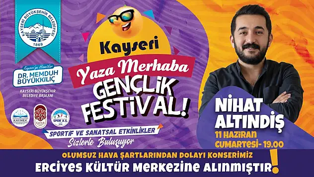 KONSERLER ERCİYES KÜLTÜR MERKEZİ'NE ALINDI