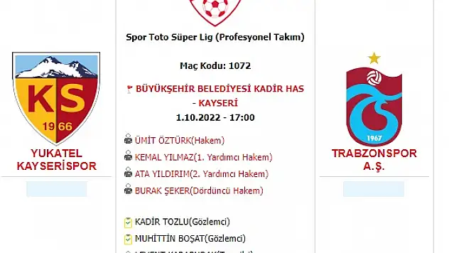 MAÇA DOĞRU... Kayserispor Trabzonspor rekabetinde son durum