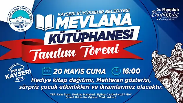 MEVLANA KÜTÜPHANESİ'NİN TANITIMI SÜRPRİZ ETKİNLİKLERLE YAPILACAK