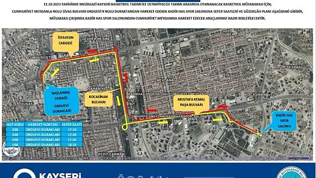 Olimpiakos maçı için Ulaşım A.Ş'den ek sefer