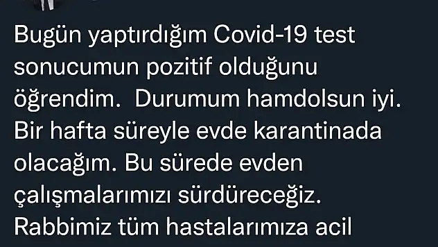 ÖZDEMİR COVID OLDU