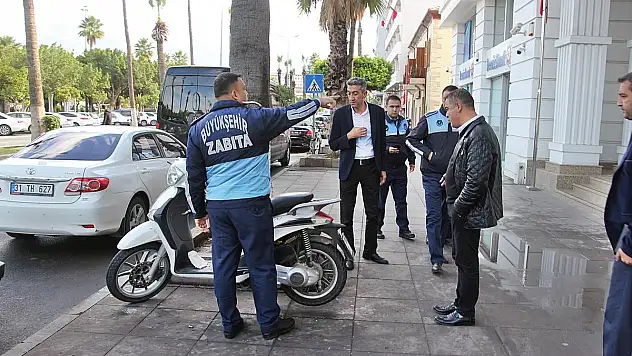 SAHİLİNDE KALDIRIM İŞGALİ DENETİMİ GERÇEKLEŞTİRDİ