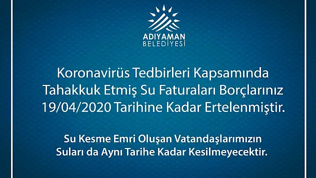 Su Borcu Olanların Borçları Ertelendi