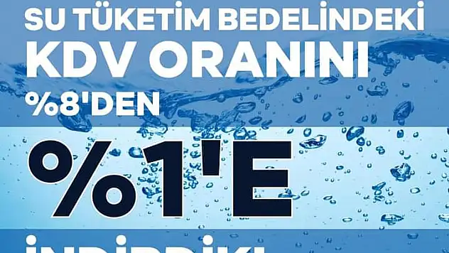 SU FATURASINDA KDV İNDİRİMİ GELDİ