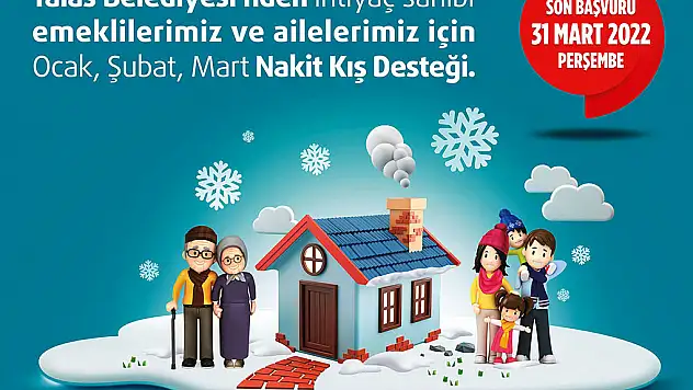 TALAS'TA NAKİT KIŞ DESTEĞİNE BAŞVURULAR  SÜRÜYOR