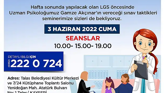 TALAS'TAN LGS ÖNCESİ SINAV TAKTİKLERİ