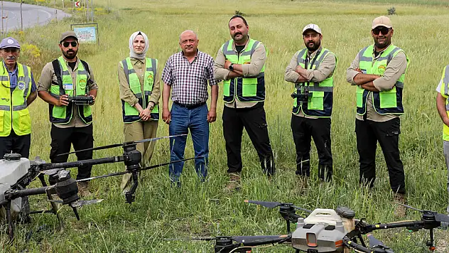 TALAS'TA DRONE İLE İLAÇLAMA DEVRİ