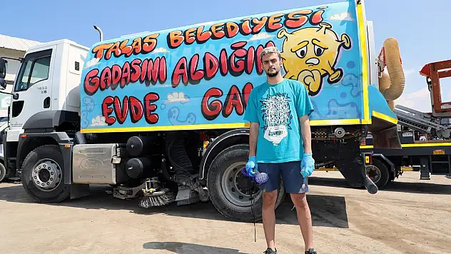 TEMİZLİK ARAÇLARINDA HEM UYARAN  HEM GÜLDÜREN MESAJ