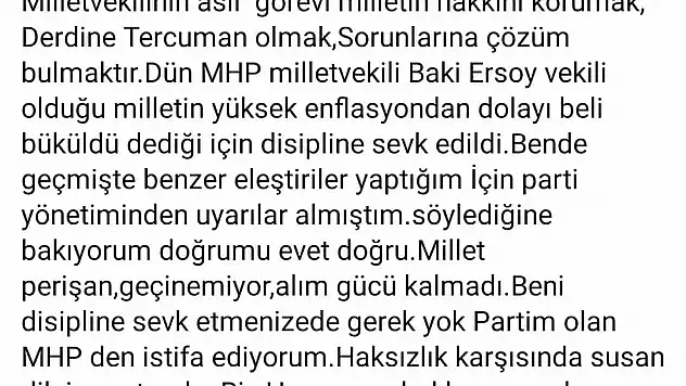 ÜNLÜ MÜTEAHHİT MHP'DEN İSTİFA ETTİ