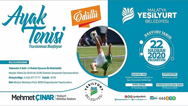 Yeşilyurt Belediyesi, 1.Ayak Tenisi Turnuvasıyla Sporseverlerle Buluşacak
