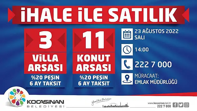 YÜZDE 20 PEŞİN, 6 AY TAKSİTLİ YATIRIM  FIRSATI