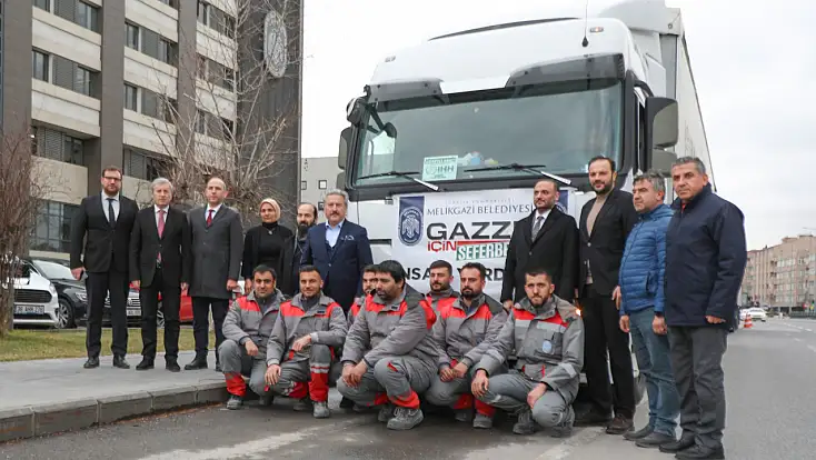 Melikgazi’den Gazze’ye 24 tırlık yardım