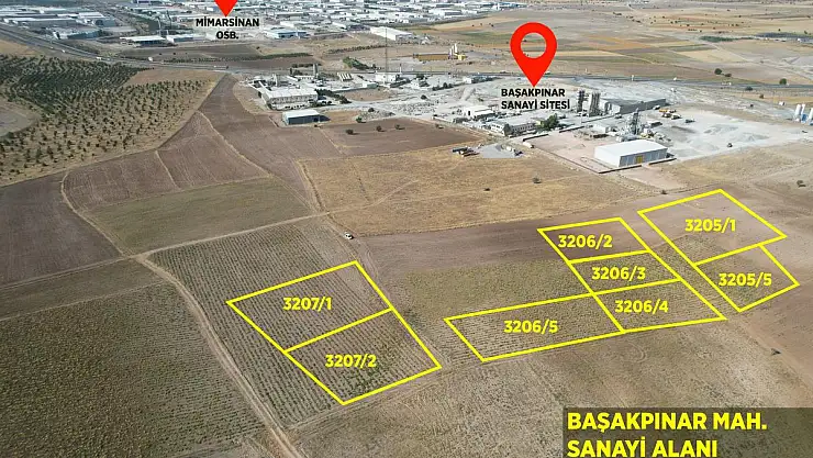 BAŞAKPINAR'DA 8 SANAYİ ALANI PARSELİ