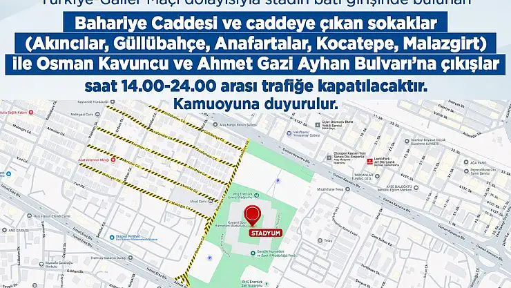 Büyükşehir'den Sürücülere Milli Maç Uyarısı
