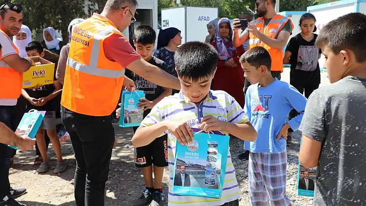 İNCESU BELEDİYESİ'NDEN DEPREMZEDE ÇOCUKLARA KIRTASİYE SETİ