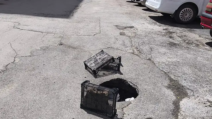 Kayseri'de açılan çukur korkuttu
