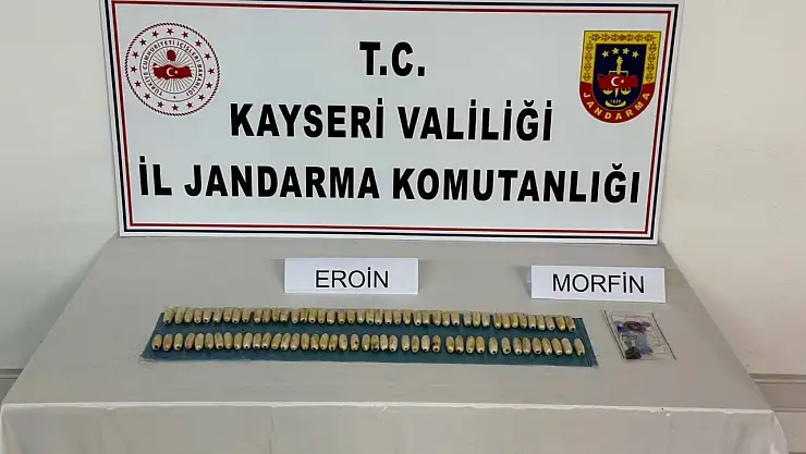 Kayseri'de midede 85 kapsül eroinle yakalandı