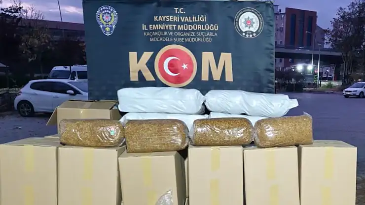 Kayseri'de 821 Kilogram Kaçak Tütün Ele Geçirildi
