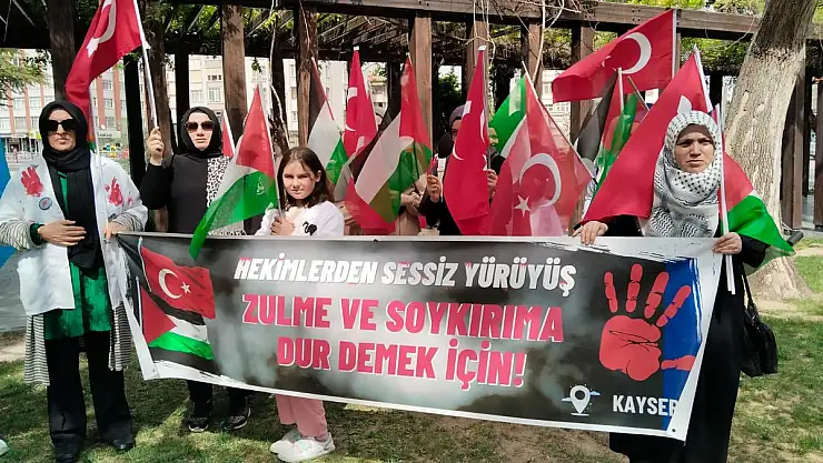Kayseri'de sağlık çalışanlarından İsrail tepkisi