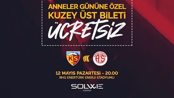 Kayserispor-Antalyaspor maçına 1038 kadın taraftara ücretsiz bilet