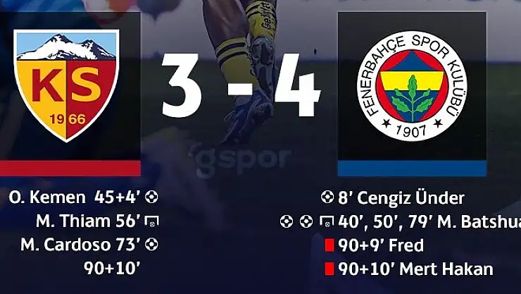 Kayserispor 3-4 Fenerbahçe
