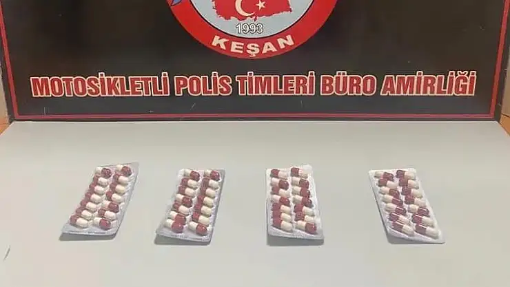 Keşan'da 56 adet sentetik ecza ele geçirildi