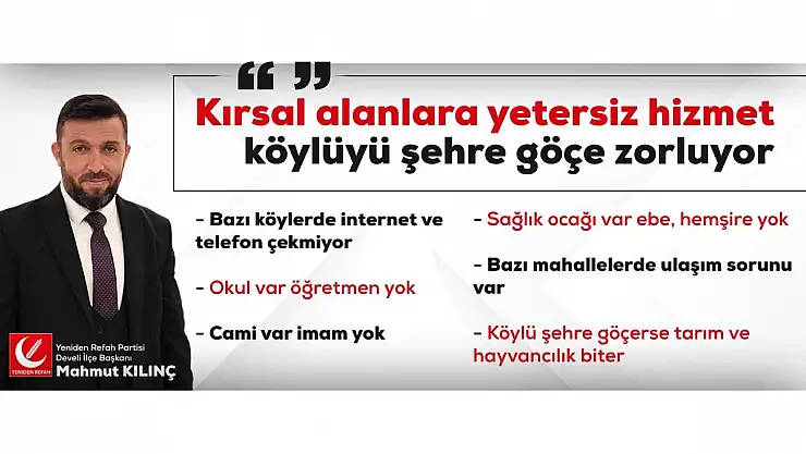 'Kırsal alanlara yetersiz hizmet köylüyü şehre göçe zorluyor'