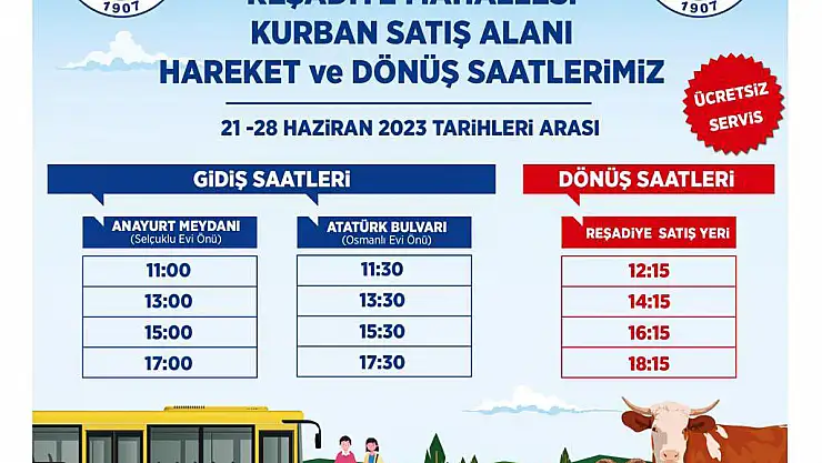 KURBAN SATIŞ ALANINA  ÜCRETSİZ SERVİS
