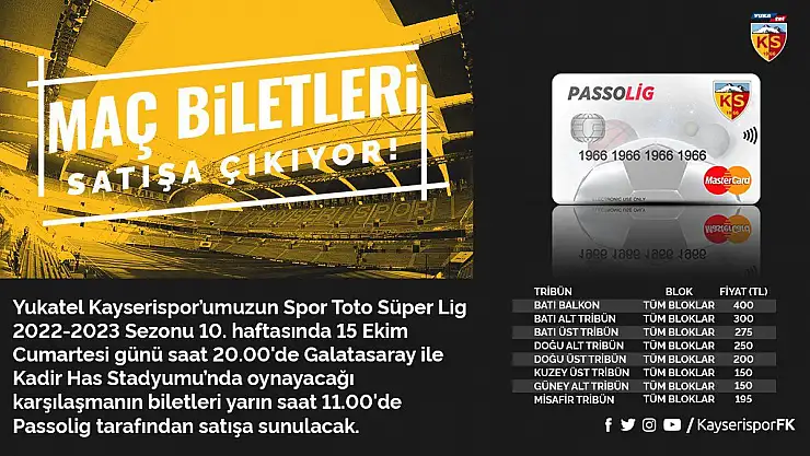 Maç Biletleri Satışta