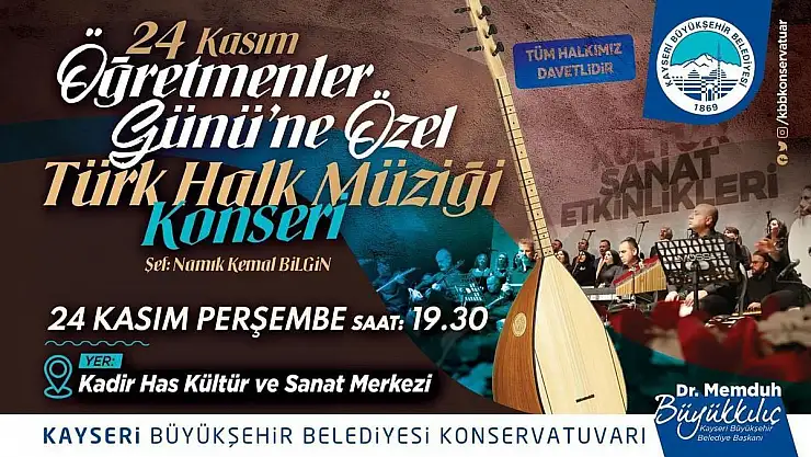 ÖĞRETMENLERE ÖZEL TÜRK HALK MÜZİĞİ KONSERİ
