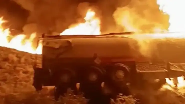 Osmaniye'de akaryakıt tankeri devrildi, alev aldı!