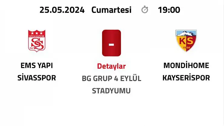 Sivasspor - Kayserispor maçı Cumartesi günü oynanacak