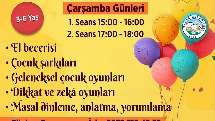 TALAS'TA ÇOCUK ATÖLYELERİ