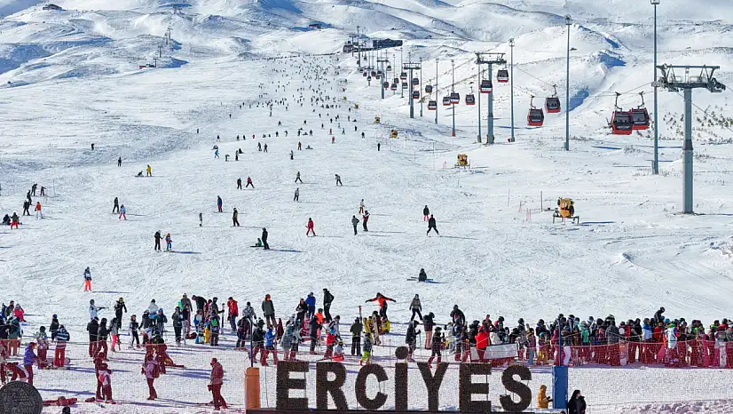 Erciyes'te hafta sonu yoğunluğu
