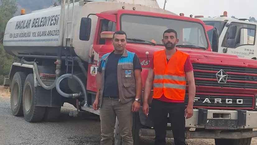 Hacılar'dan yangın bölgesine destek