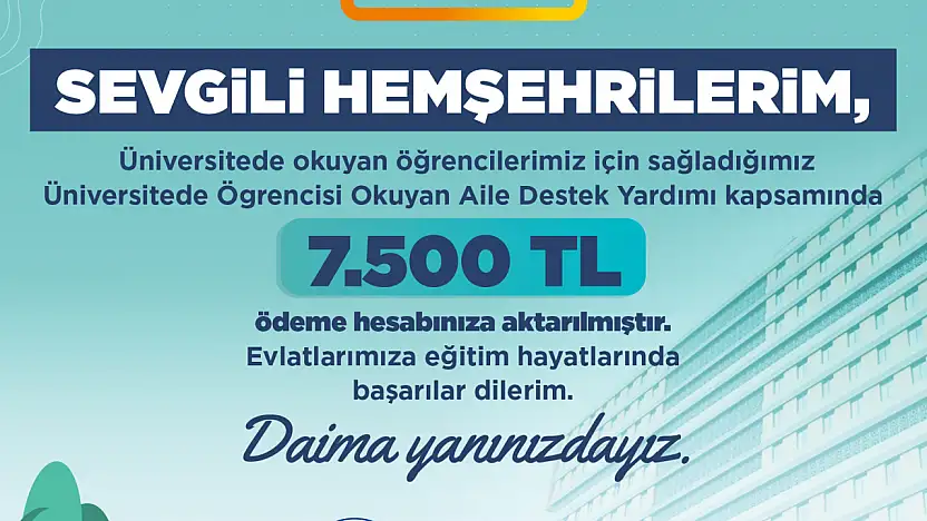 Büyükşehir'den öğrenci ailelerine 22 milyon tl destek