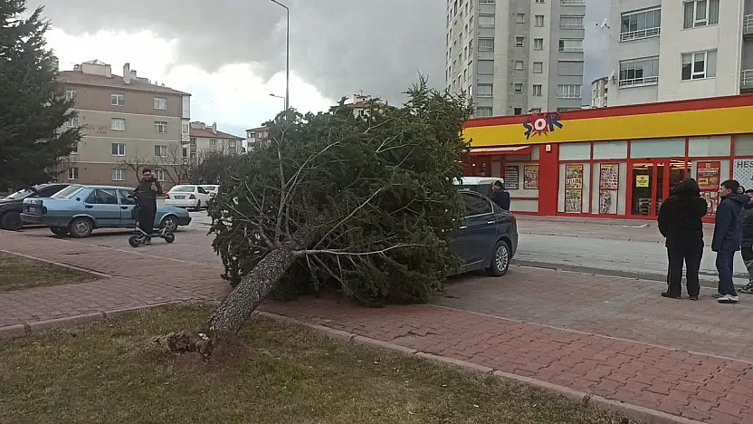 Kayseri'de şiddetli rüzgar araçta hasara yol açtı