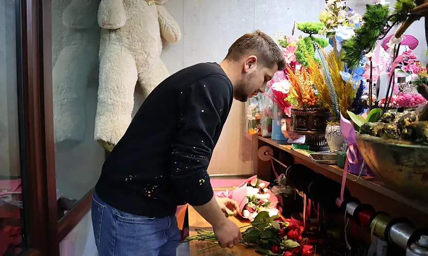 Kayseri'de Çiçekçilerde 14 Şubat Yoğunluğu